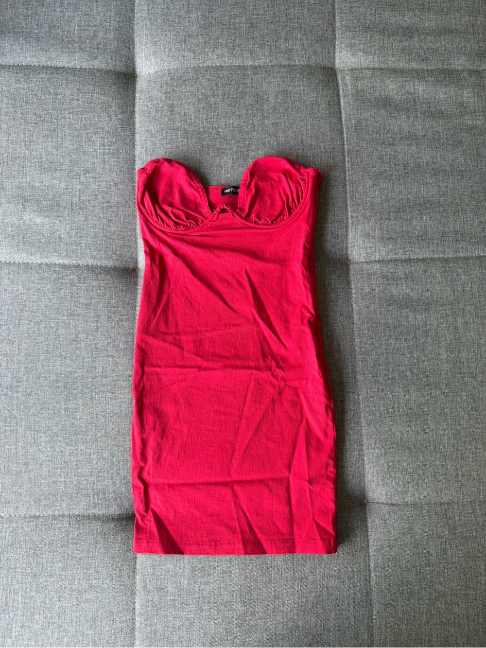 PrettyLittleThing Strapless Red Bodycon Mini Dress